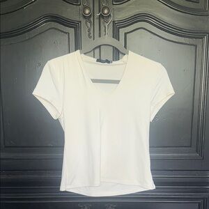 Women's White V-Neck Top